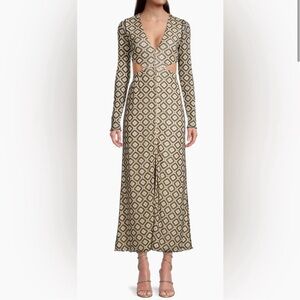 Hansen + Gretel Printed Cut-Out Maxi Dress Geo Small